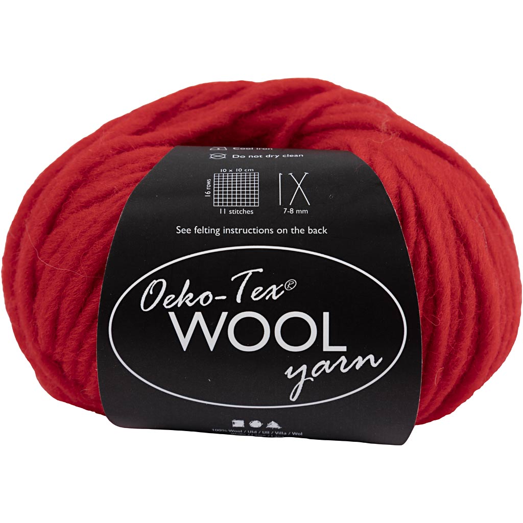 Creative Company Wool Yarn Red, 50m