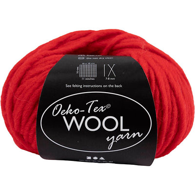 Creative Company Wool Yarn Red, 50m