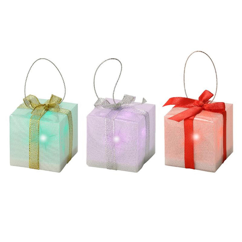 Regalo luminoso con pendente natalizio con illuminazione a LED