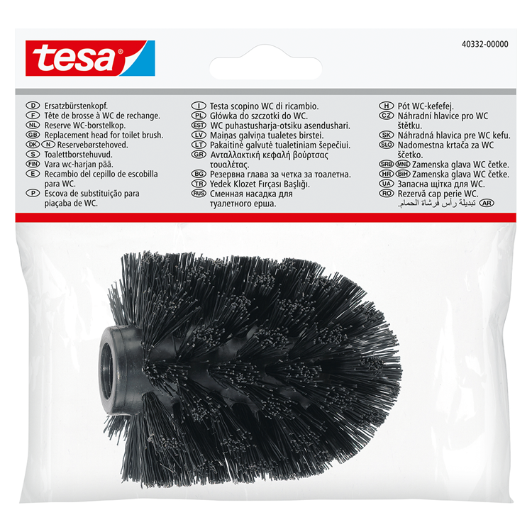 Tesa 1073537 - Testina di ricambio per scopino WC nero - cromato | 1 pz