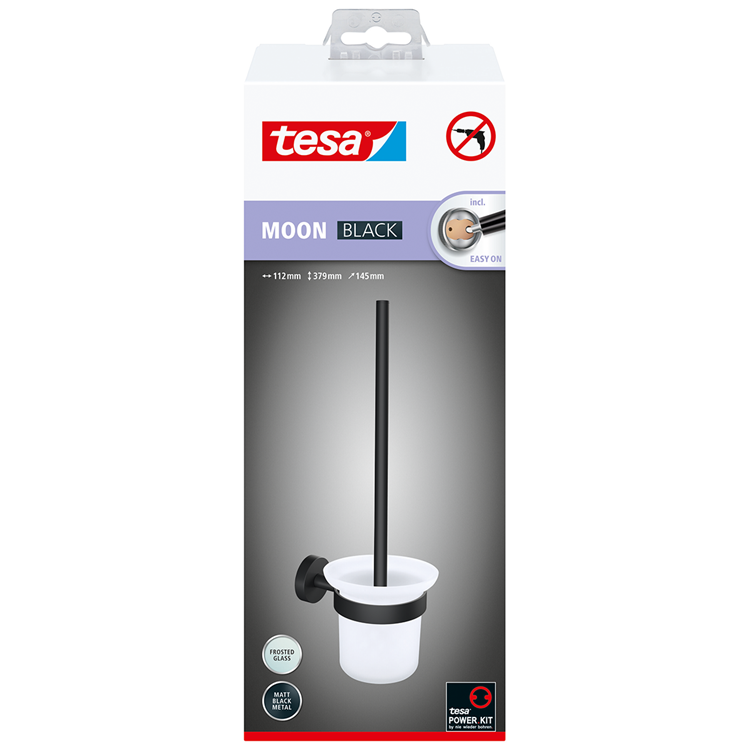 Tesa 1072280 - moon black toiletborstel zwart | 2 stuks