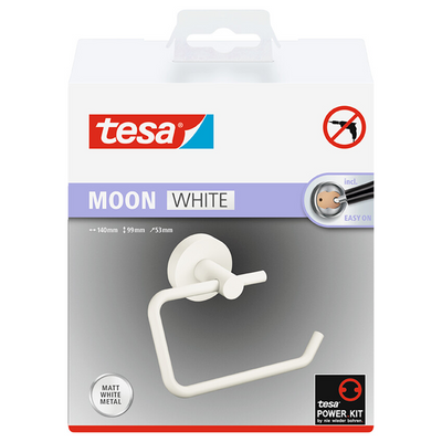 Tesa 1073534 - porta carta igienica bianco luna senza coperchio bianco | 1 pz