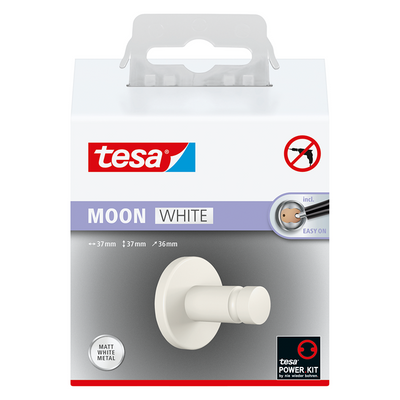 Tesa 1073533 - porta asciugamano bianco luna bianco | 1 pz