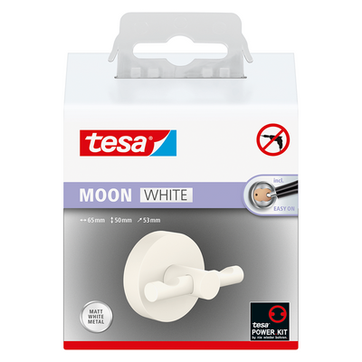 Tesa 1073532 - gancio per accappatoio bianco luna bianco | 1 pz