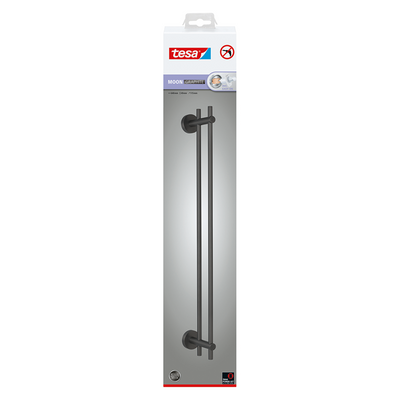 Tesa 1072309 - portasciugamani moon graphite doppio | 2 pezzi