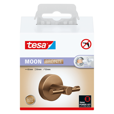 Tesa 1072315 - gancio per accappatoio bronzo lunare | 2 pezzi