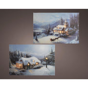 Lumineo kerst canvas led batterijverlichting 1,5x38x28cm warm wit 2 assorti - afbeelding 2