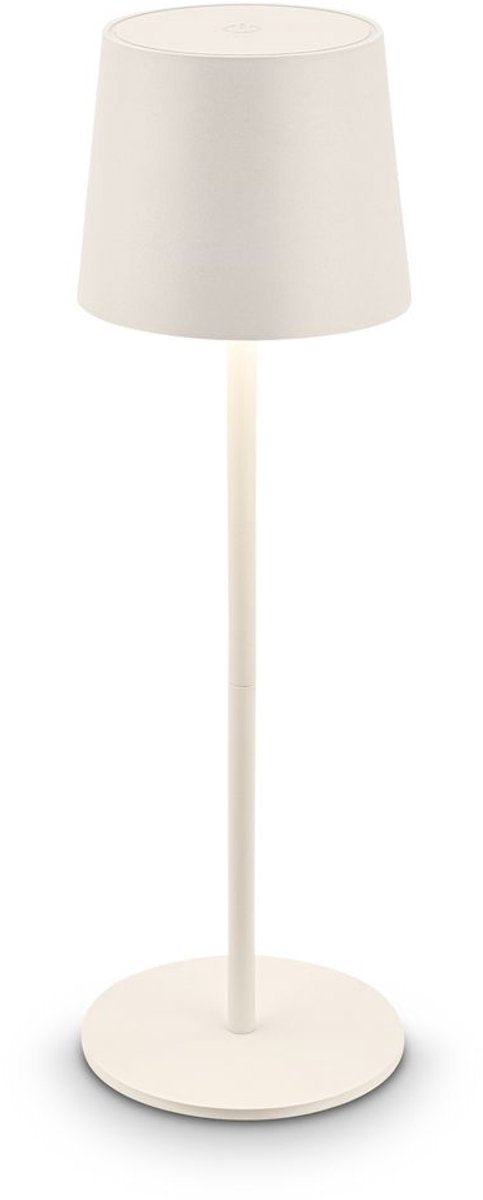B.k.licht briloner bota - lampada da tavolo a led ricaricabile - dimmerabile - wireless - altezza 33 cm - ip44 - per interni ed esterni - a batteria - bianco