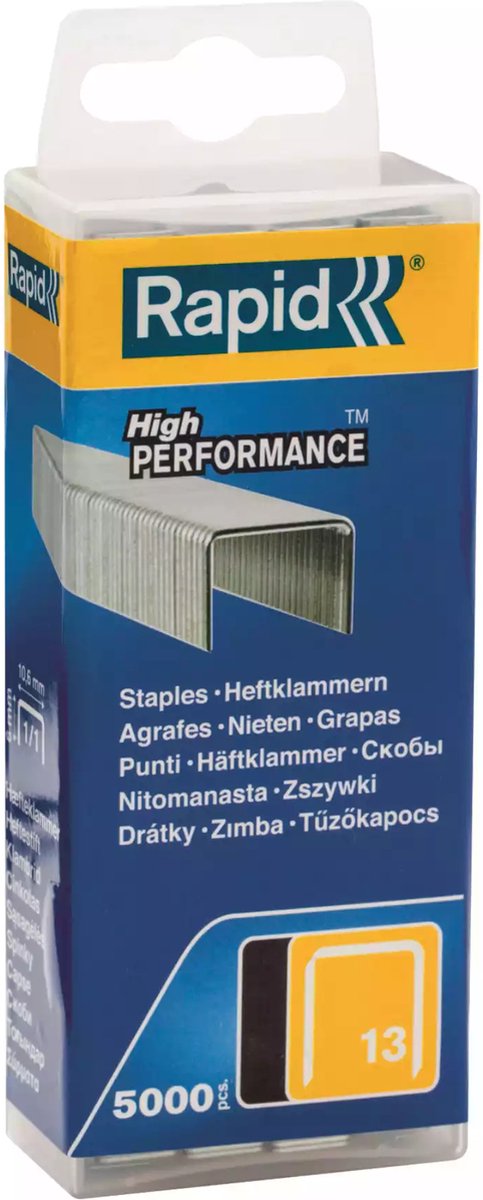 Rapid dundraadnieten type 13 - gegalvaniseerd staal - scherpe punten - 6 mm - 5000 stuks
