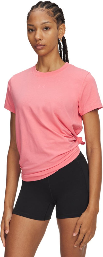 Under armour ua rival core ss-pnk dames sportshirt - bittersweet roze - bittersweet roze