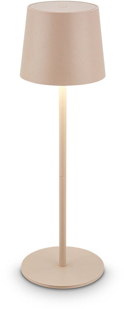 B.k.licht briloner bota - lampada da tavolo a LED ricaricabile - dimmerabile - wireless - altezza 33 cm - ip44 - per interni ed esterni - a batteria - beige