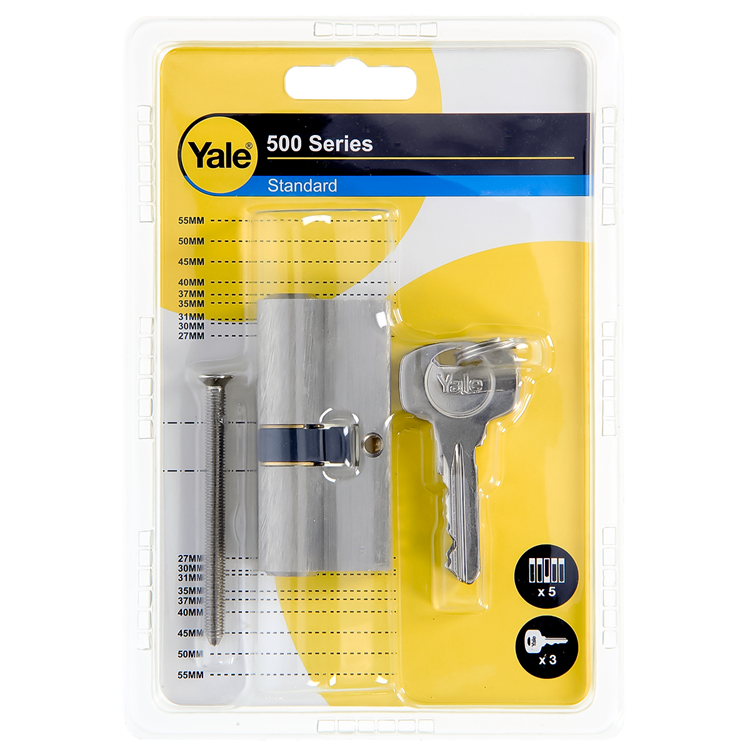 Yale 1060546 - cilindro profilato 500 mv 65mm (30 35) | 2 pezzi