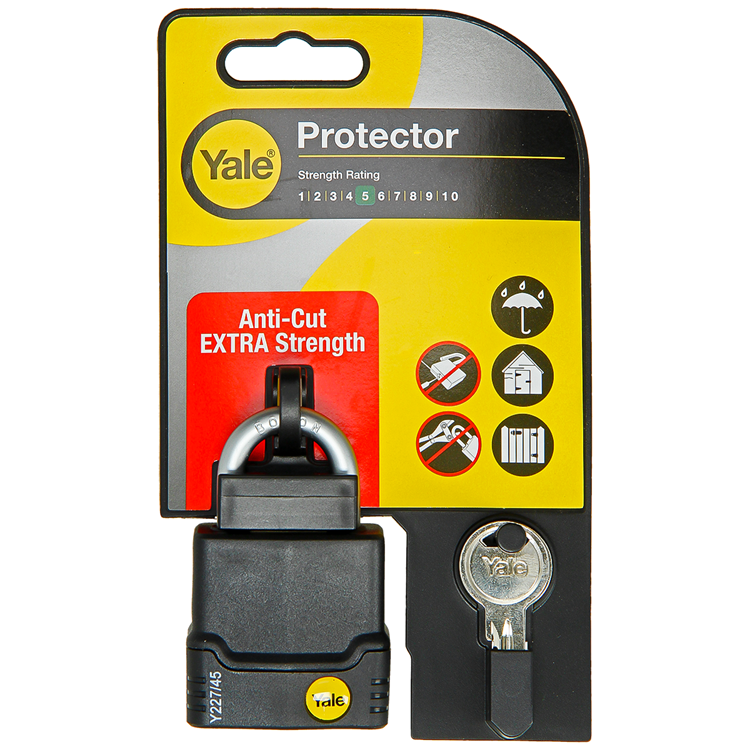 Yale 1060488 - proteggi lucchetto 45mm resistente alle intemperie | 3 pezzi