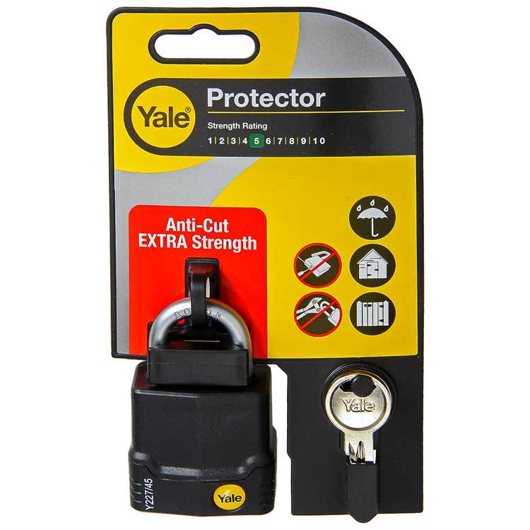 Yale 1060488 - proteggi lucchetto 45mm resistente alle intemperie | 3 pezzi