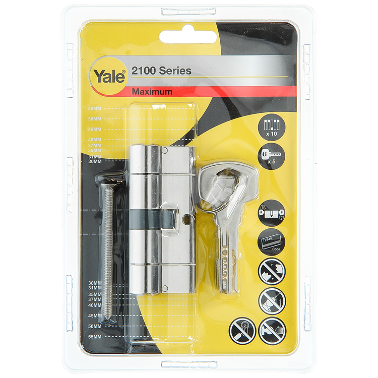 Yale 1060528 - cilindro profilato 2100 mv 70mm (35 35) | 2 pezzi