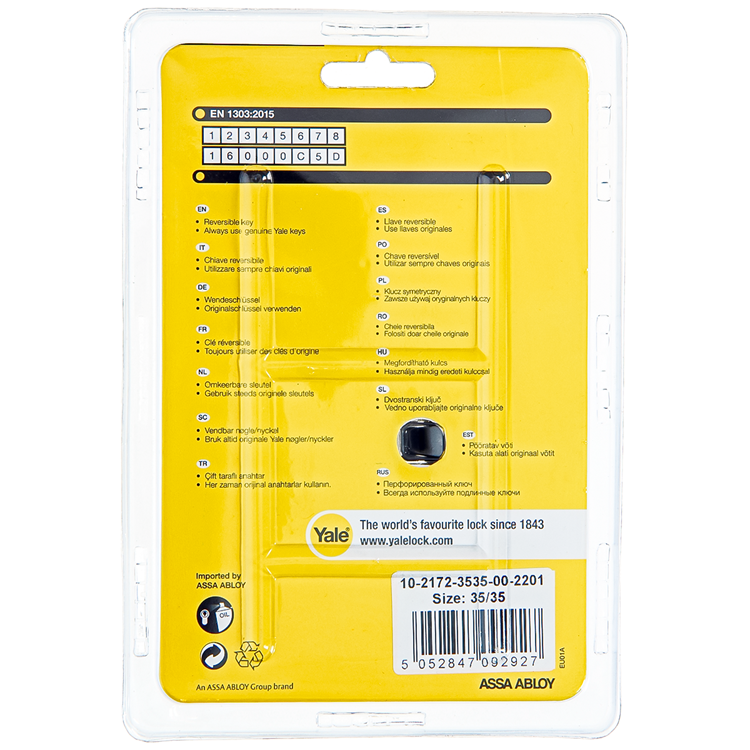 Yale 1060528 - cilindro profilato 2100 mv 70mm (35 35) | 2 pezzi