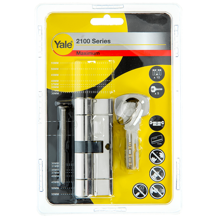 Yale 1060530 - cilindro profilato 2100 mv 80mm (40 40) | 2 pezzi