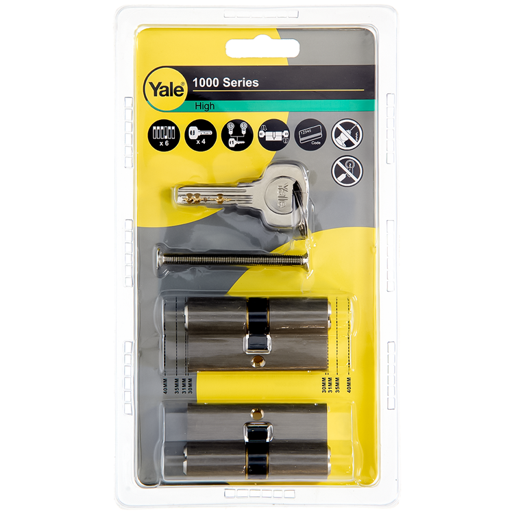 Yale 1060547 - Cilindro a 2 profili. 1000mv 60mm(30 30) | 2 pezzi