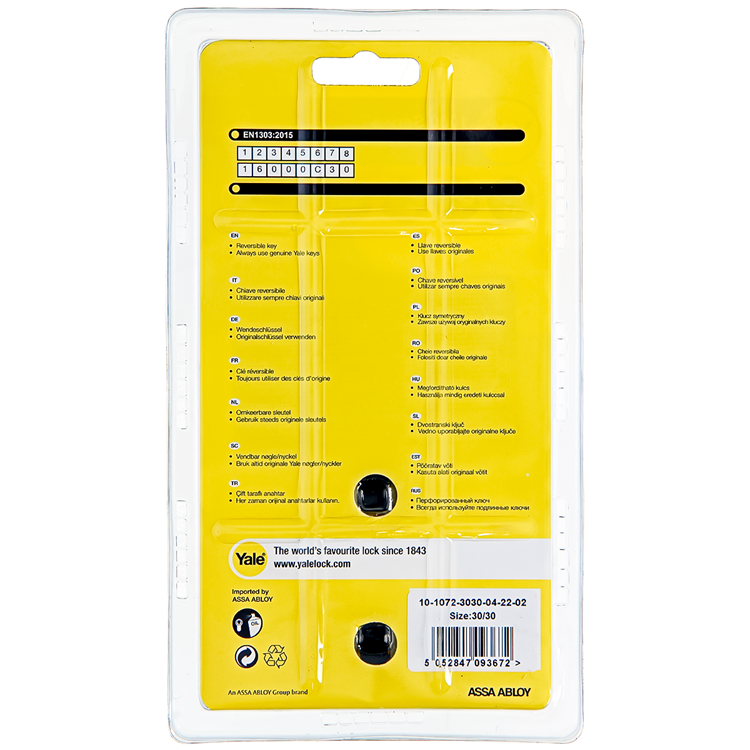 Yale 1060547 - Cilindro a 2 profili. 1000mv 60mm(30 30) | 2 pezzi