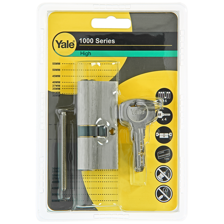 Yale 1060535 - cilindro profilato 1000 mv 70mm (30 40) | 2 pezzi