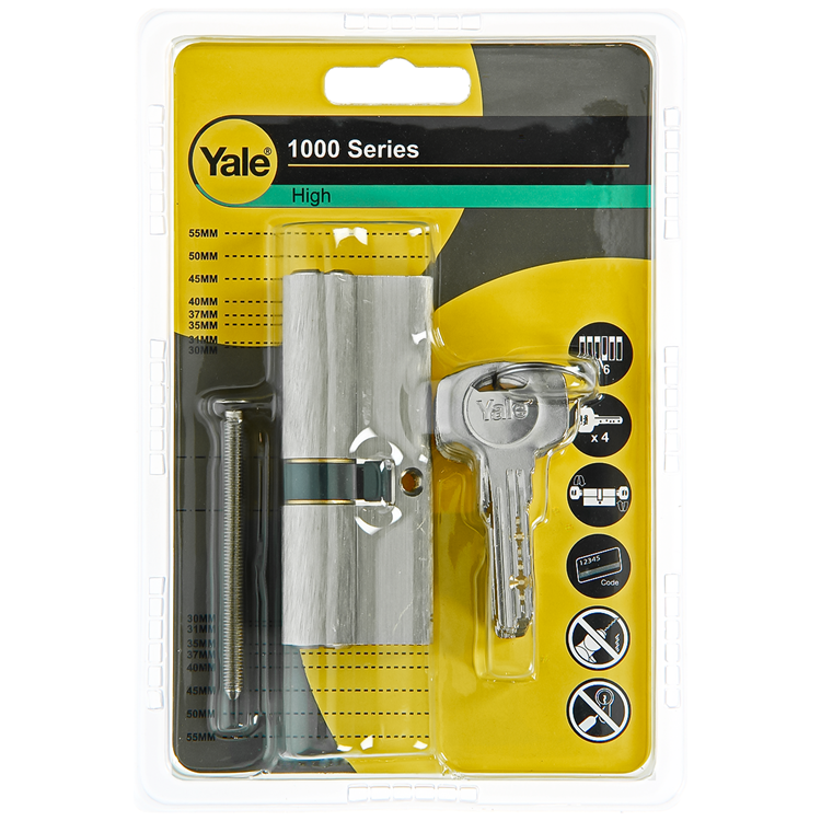 Yale 1060540 - cilindro profilato 1000 mv 80mm (35 45) | 2 pezzi