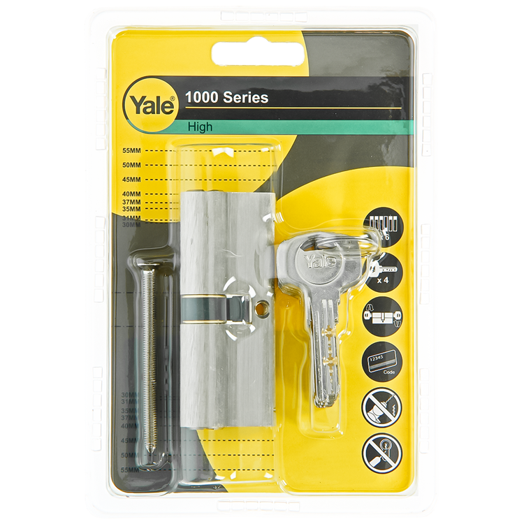 Yale 1060542 - cilindro profilato 1000 mv 80mm (40 40) | 2 pezzi