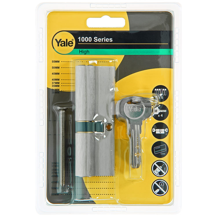 Yale 1060543 - cilindro profilato 1000 mv 90mm (40 50) | 2 pezzi