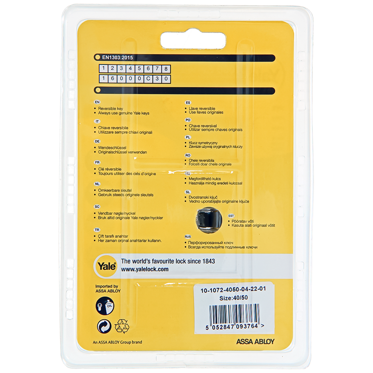 Yale 1060543 - cilindro profilato 1000 mv 90mm (40 50) | 2 pezzi