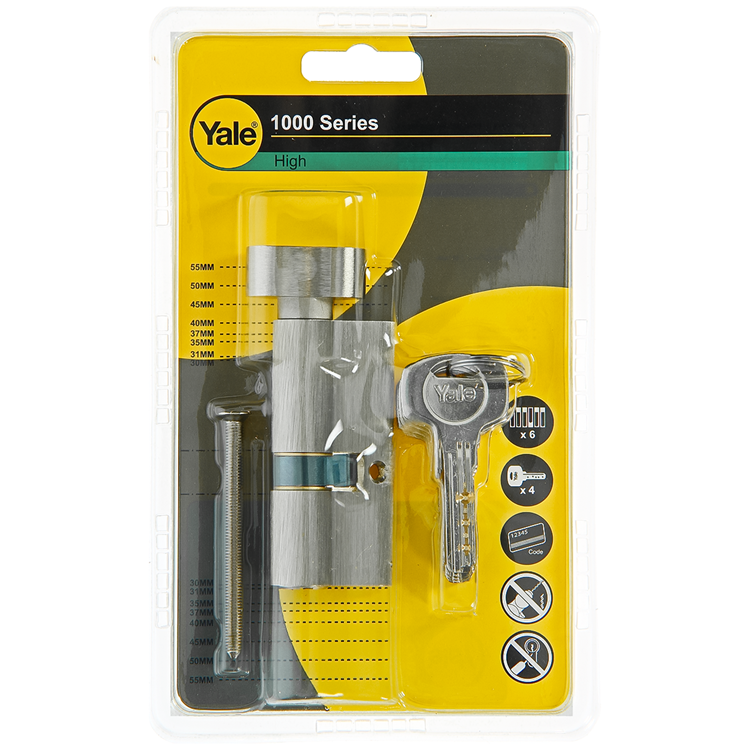 Yale 1060538 - cilindro a pomello 1000 mv 70mm (30 40) | 2 pezzi