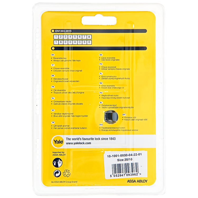 Yale 1060532 - mezzo cilindro a profilo. 1000 mv40mm(30 10) | 2 pezzi