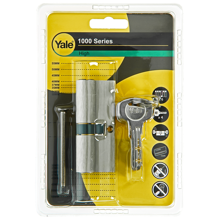 Yale 1060539 - cilindro profilato 1000 mv 75mm (35 40) | 2 pezzi