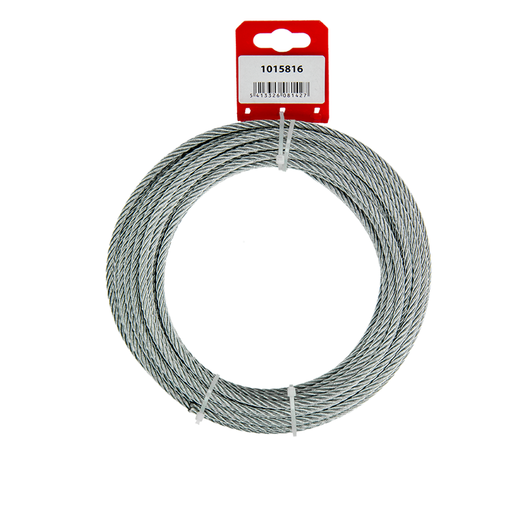 Mack 1015816 - cable de acero galvanizado 6x19 10m 5mm wll 250 kg din en 12385-4 | 5 piezas