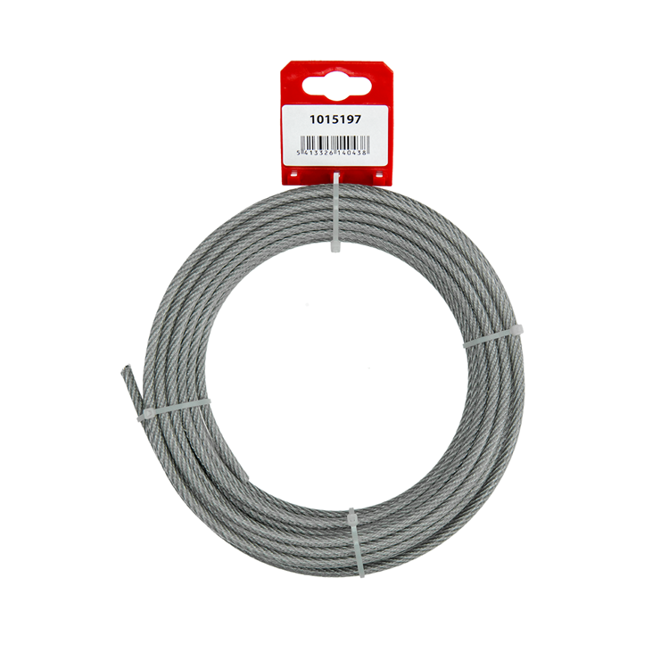 Mack 1015197 - cable de acero funda de PVC 6x7 10m 4-5mm peso 170kg din en12385-4 | 5 piezas