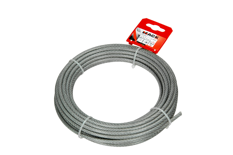 Mack 1015197 - cable de acero funda de PVC 6x7 10m 4-5mm peso 170kg din en12385-4 | 5 piezas