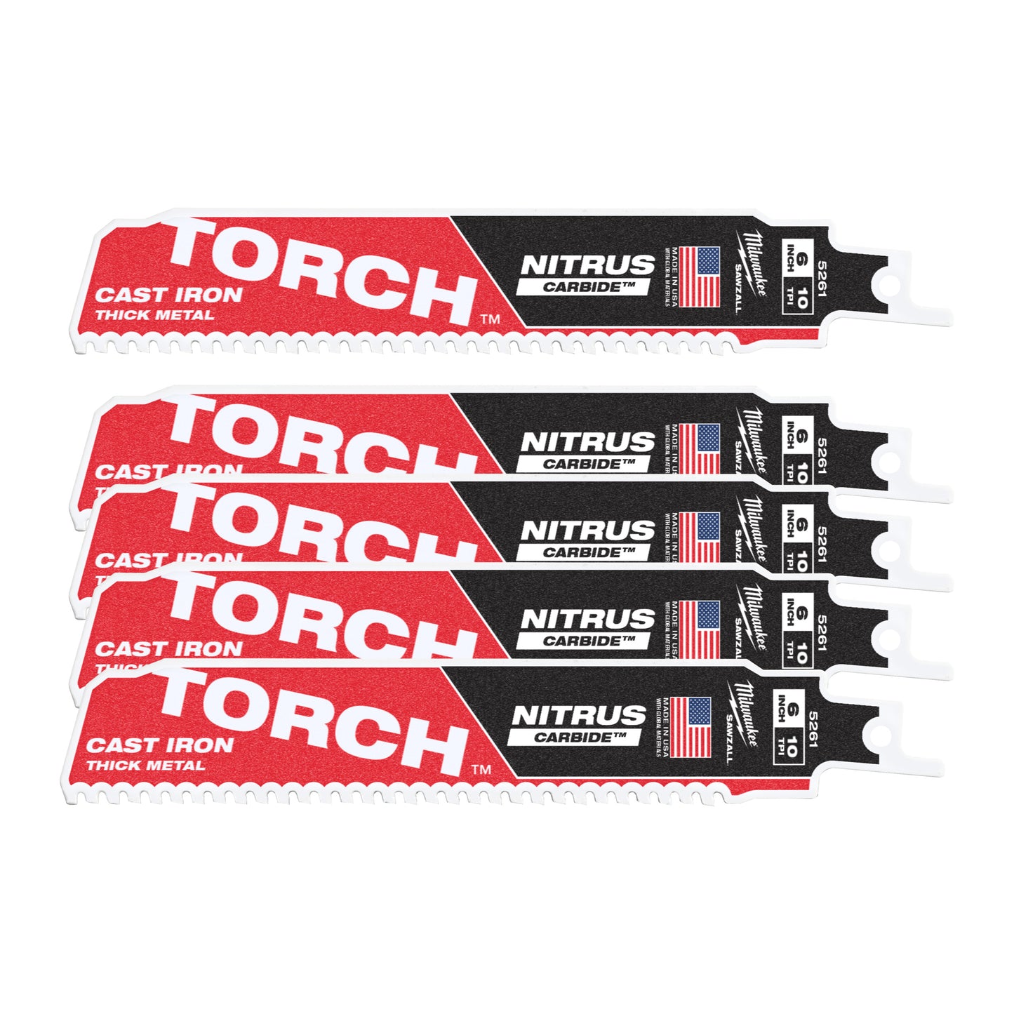 Ty milwaukee heavy du torch™ con carburo di azoto™ | Torcia TCT Nitrus 150mm x 10tpi | 5 pezzi - 48476551