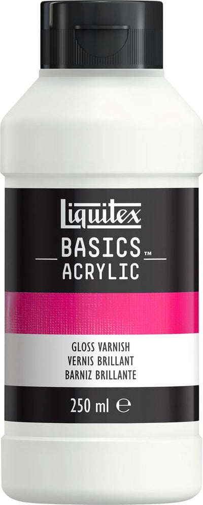 Liquitex 8870304 basics gloss paint 250 ml - vernice acrilica lucida, protezione trasparente - vernice lucida