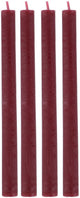 Set di 4 candele da cena Arti Casa - Durata 7 ore - Candele da tavolo - Rosso