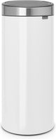 Papelera Brabantia touch bin - 30 litros - tapa antihuellas de acero blanco mate