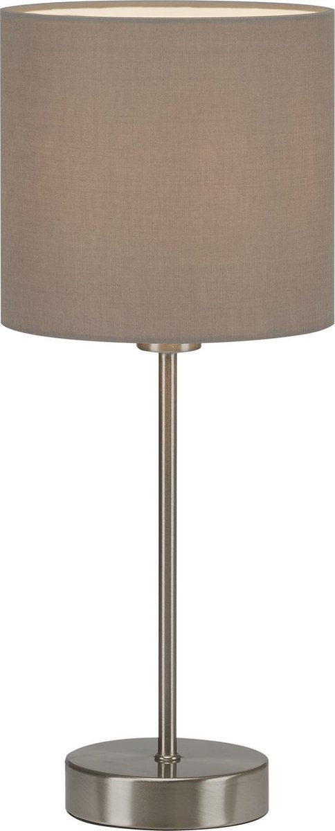 Briloner - fabric - tafellamp - incl. aan uit schakelaar - e14 - 25 w - taupe - metaalweefsel