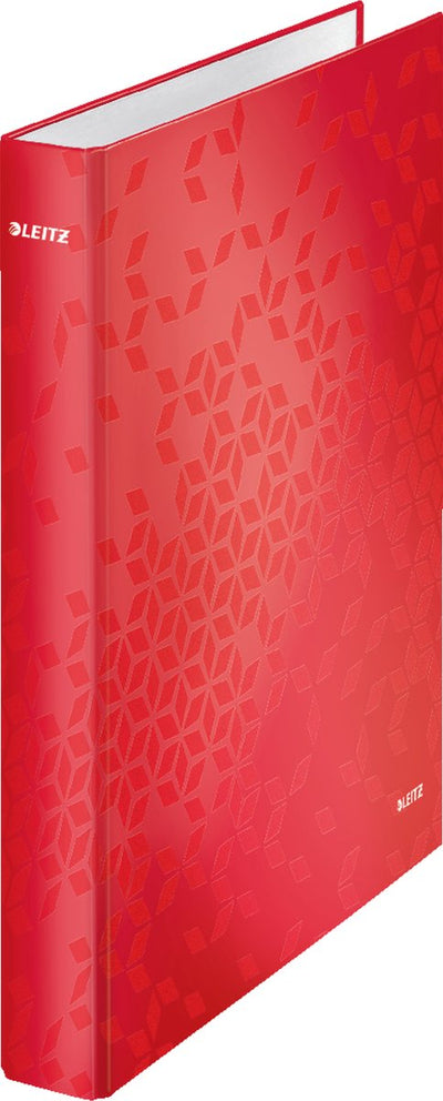 Raccoglitore ad anelli Leitz wow A4 - 2 anelli - larghezza dorso 40 mm con 2 anelli a D - rosso