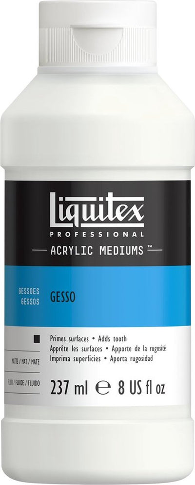 Liquitex 5308 professional gesso acryl 237 ml – titaniumwit, mat, primer, acrylgrond, hoogwaardige basis - witte gesso