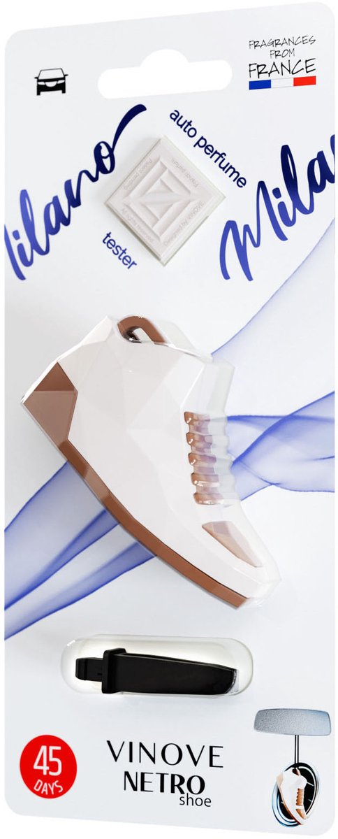 Vinove air freshener netro shoe milano - refreshes up to 45 days (more than 6 weeks) - in the ventilation grille - on the interior mirror - safe for the interior