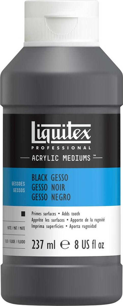 Liquitex 5320251 gesso professionale nero 237ml – base acrilica, primer nero, superficie opaca, di alta qualità