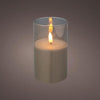 Candela Lumineo LED in vetro 12,5 cm