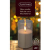 Candela Lumineo LED in vetro 12,5 cm