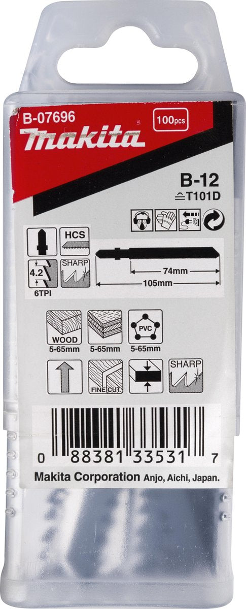 Accessori Makita lama per seghetto alternativo b12 - t101d | 100 pezzi - b-07696