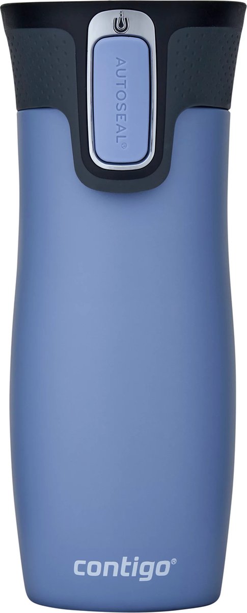 Tazza termica Contigo West Loop con chiusura automatica, tazza isolante in acciaio inossidabile, tazza di caffè da asporto, senza BPA, tazza da asporto a prova di perdite con coperchio facile da pulire, mantiene caldo fino a 5 ore, 470 ml | conte grigio