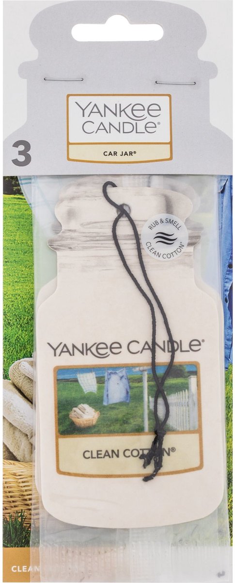 Yankee vela perfume coche tarro 3 piezas algodón limpio
