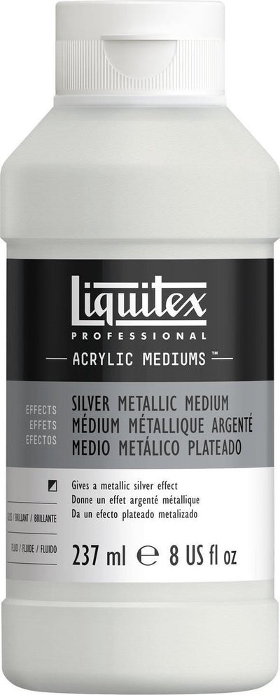 Liquitex metálico 8508 medio plateado 237 ml – medio acrílico con efecto plateado, mezclable resistente a la luz - aditivo acrílico