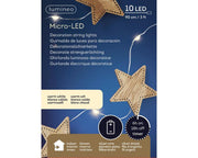 Lumineo micro led decoratief string verlichting 10 lampen warm wit met hout - afbeelding 2